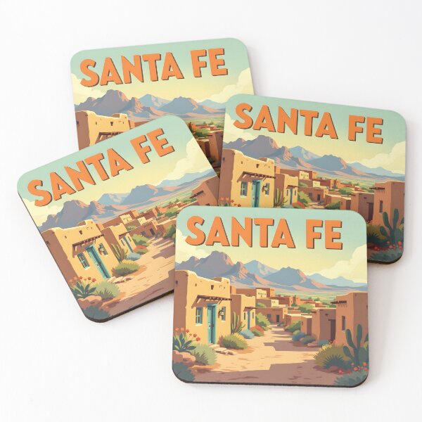 Item preview, Santa Fe, New Mexico, USA: Vintage-Style Painterly Travel Poster designed and sold by LSVart.