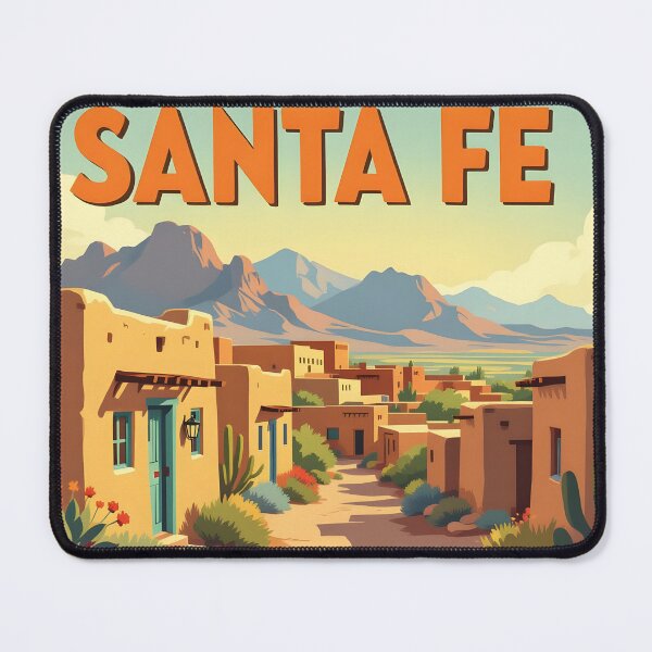 Item preview, Santa Fe, New Mexico, USA: Vintage-Style Painterly Travel Poster designed and sold by LSVart.