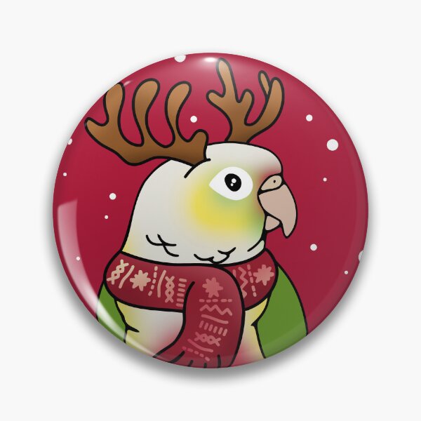 Item preview, Ugly Christmas Birb - Pineapple Conure with antlers and scarf designed and sold by FandomizedRose.