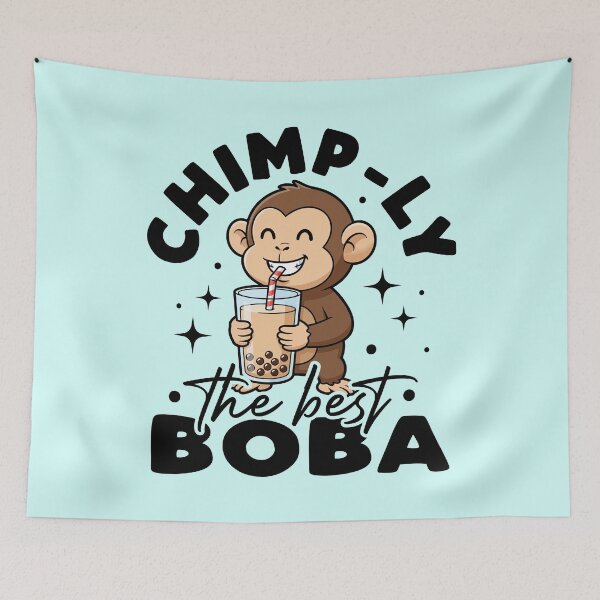 Item preview, Chimp-ly The Best Boba Kawaii Monkey designed and sold by legendaryskins.