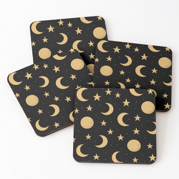 Item preview, Elegant Gold Moon & Stars Pattern – Celestial Aesthetic Design designed and sold by EJWorlds.