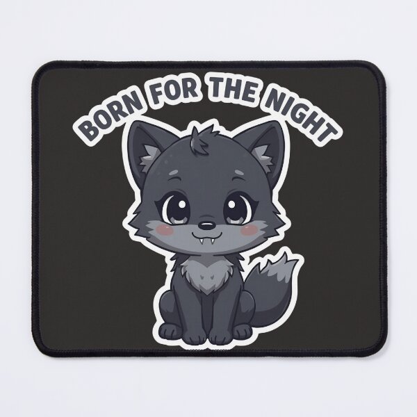 Item preview, Born for the Night – Cute Chibi Wolf Cub | Night Mode Animal Design designed and sold by EchopawCo.