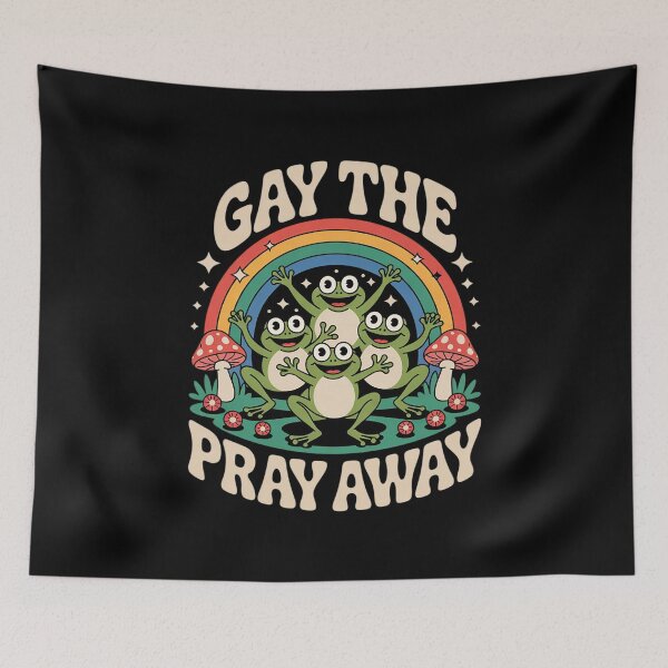 Item preview, Gay The Pray Away Rainbow Meme Frogs LGBT Pride LGBTQ 3  designed and sold by MythWoot.