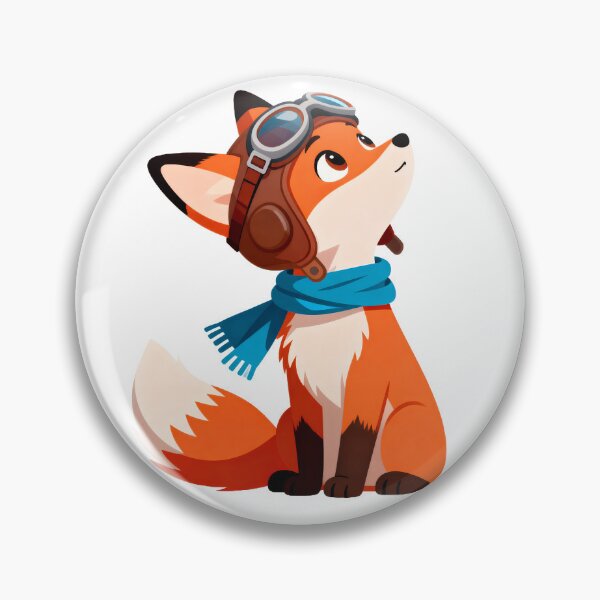 Item preview, Cute Fox Pilot Illustration - Adventurous Aviator Animal Character designed and sold by RudArtAI.