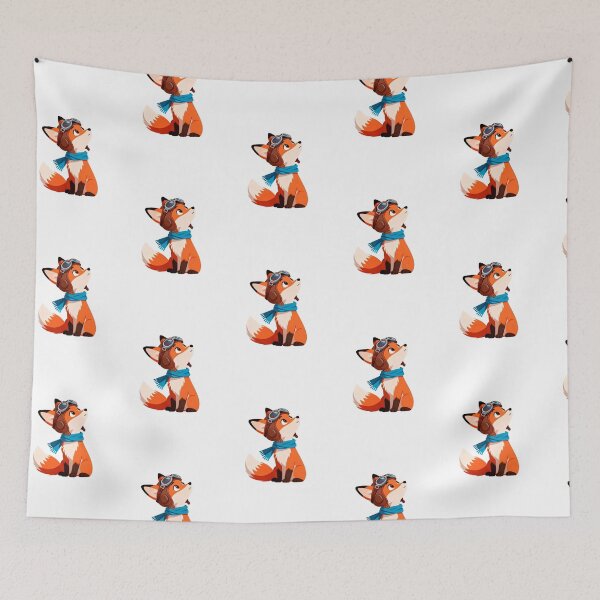 Item preview, Cute Fox Pilot Illustration - Adventurous Aviator Animal Character designed and sold by RudArtAI.