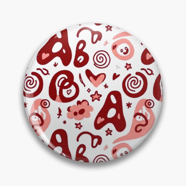 Item preview, Cute Doodle Alphabet Pattern - A & B Letters with Hearts and Swirls designed and sold by MT-Hub | Art for Every Soul.