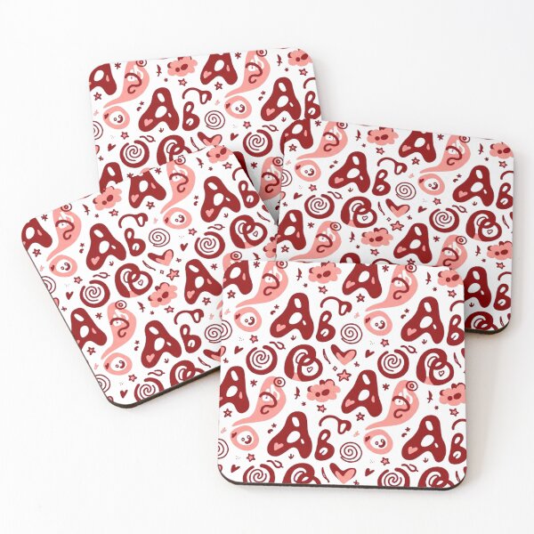 Item preview, Cute Doodle Alphabet Pattern - A & B Letters with Hearts and Swirls designed and sold by MT-Hub | Art for Every Soul.