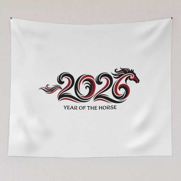 Item preview, 2026 Year of the Horse Chinese Zodiac Red Gold & Creative Art designed and sold by xMErCUrY03x.