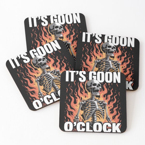 Item preview, Gooning O'clock Cringe Hard Skeleton Meme Flames  designed and sold by CombatTask.
