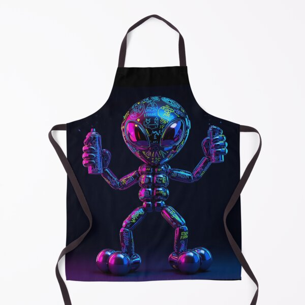 Item preview, Neon Graffiti Alien – Chrome Street Art & Futuristic Pop Art designed and sold by PLUSHIWORLDtm.