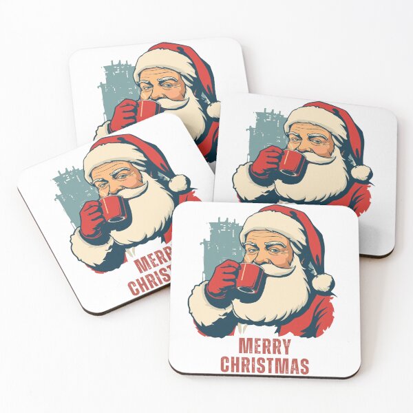 Item preview, Pop Art Santa T-Shirt Retro Christmas Coffee Lover Vintage Holiday Gift designed and sold by BeanNTee.