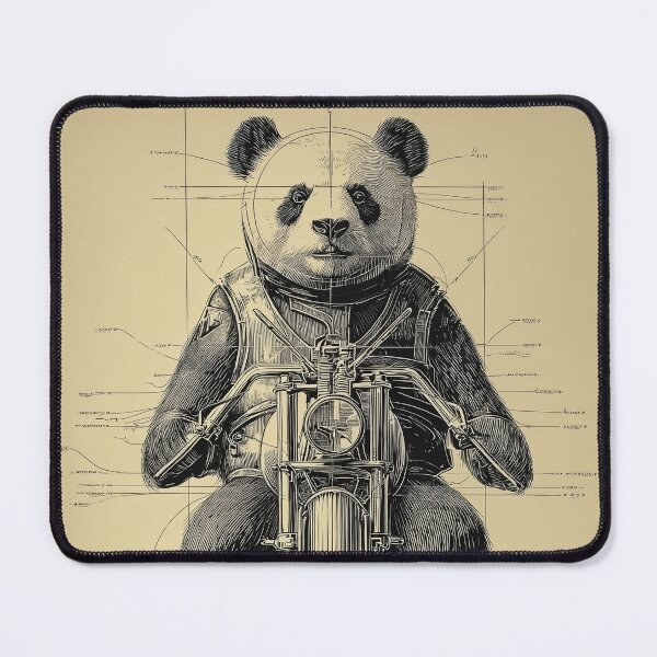 Item preview, Panda Riding Motorcycle Diagram designed and sold by lautir.
