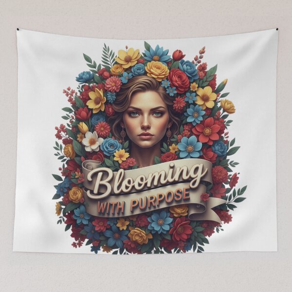 Item preview, Blooming with Purpose Bold Floral Woman Art designed and sold by BoldBloomArt.