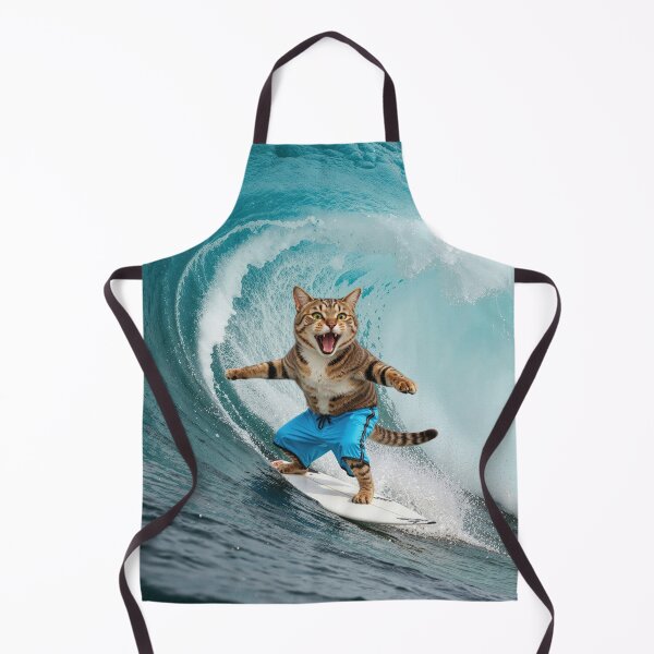 Item preview, Cool surf cat rides a breaking wave designed and sold by the art of cats and pets.