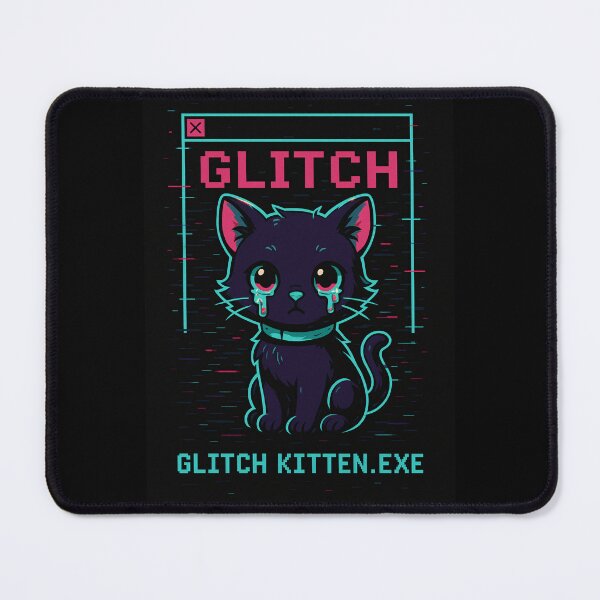 Item preview, Glitch Kitten.exe – Neon Pixel Cyber Cat designed and sold by JupiterGlitchEmpire.
