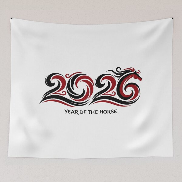 Item preview, 2026 Year of the Horse Chinese Zodiac Red Gold & Creative Art designed and sold by xMErCUrY03x.