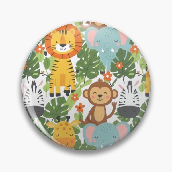 Item preview, Adorable Safari Jungle Animals Pattern | Cute Elephant, Lion, Monkey, and Giraffe Design designed and sold by MT-Hub | Art for Every Soul.