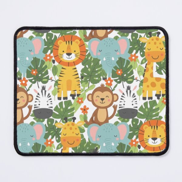 Item preview, Adorable Safari Jungle Animals Pattern | Cute Elephant, Lion, Monkey, and Giraffe Design designed and sold by MT-Hub | Art for Every Soul.