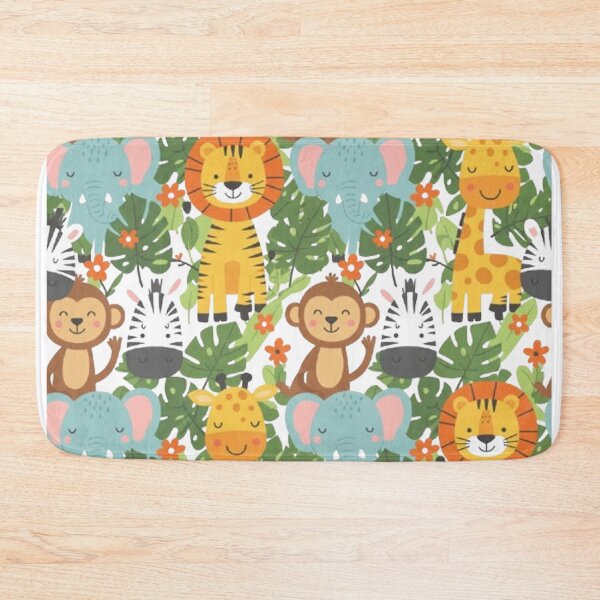 Item preview, Adorable Safari Jungle Animals Pattern | Cute Elephant, Lion, Monkey, and Giraffe Design designed and sold by MT-Hub | Art for Every Soul.