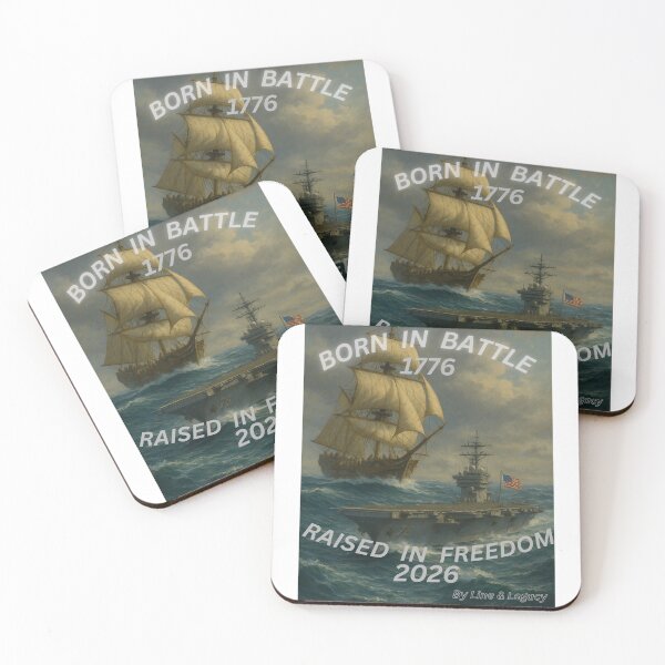 Item preview, “Born in Battle, Raised in Freedom – 1776 to 2026 Patriotic Navy Tribute Art” designed and sold by lineandlegacy.