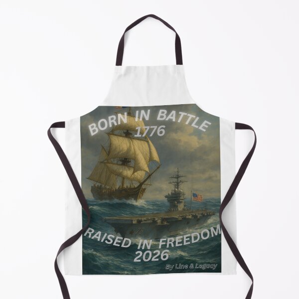 Item preview, “Born in Battle, Raised in Freedom – 1776 to 2026 Patriotic Navy Tribute Art” designed and sold by lineandlegacy.