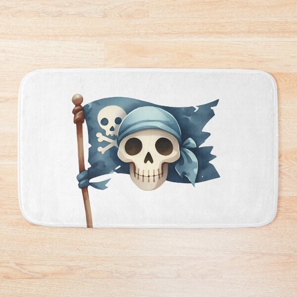 Item preview, Watercolor Pirate Skull Flag Illustration – Vintage Jolly Roger Clipart designed and sold by LunaPixelStudio.