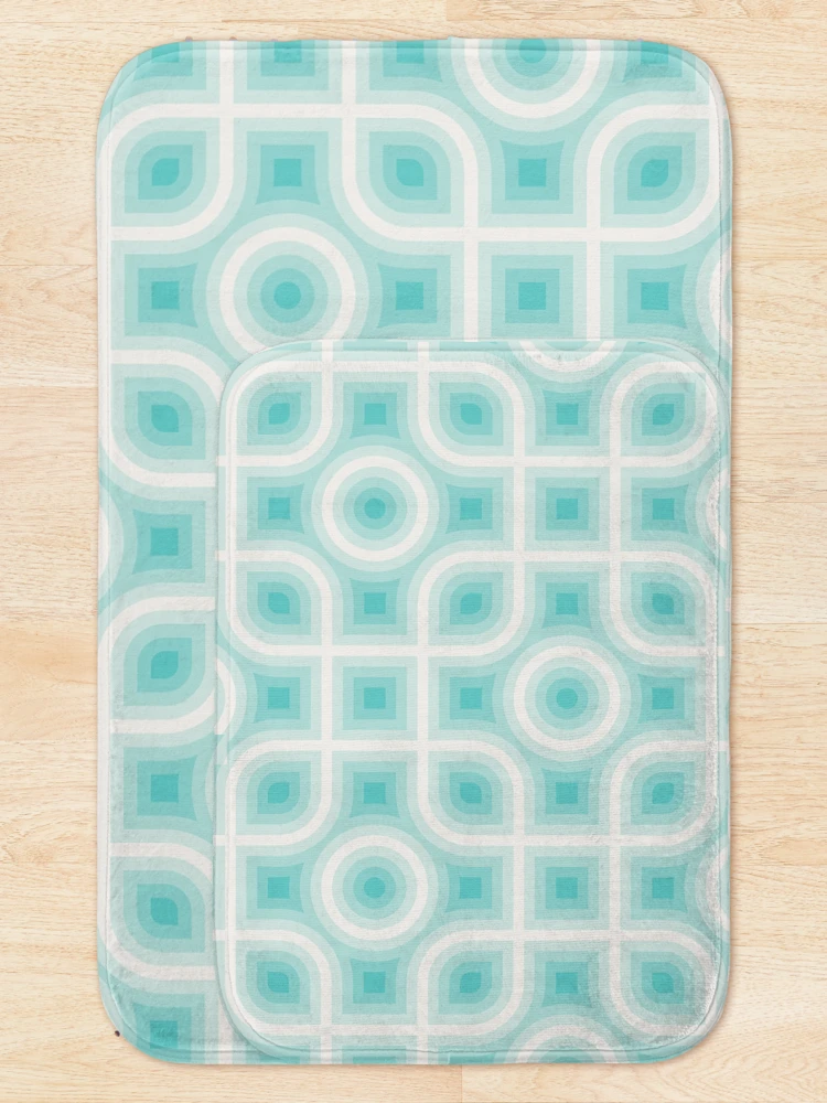 Thumbnail 5 of 6, Bath Mat, Rising Rivulet Cloud Dancer Abstract Pattern designed and sold by PatternSalad.