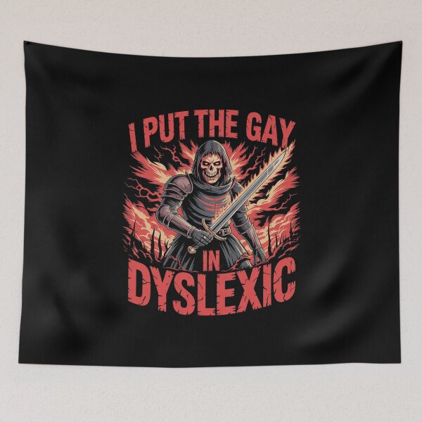 Item preview, I Put The Gay In Dyslexic Hard Skeleton Meme Bootleg  designed and sold by MathisBellanger.