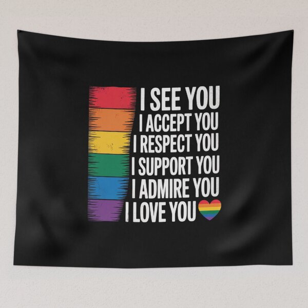 Item preview, I See Love Accept You LGBTQ Men Women Gay Rainbow Pride Flag  designed and sold by CombatTask.