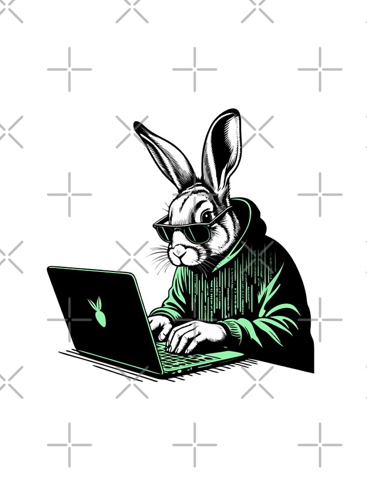 Thumbnail 4 of 4, iPhone Case, Cool Hacker Rabbit designed and sold by Lydyb-creations.
