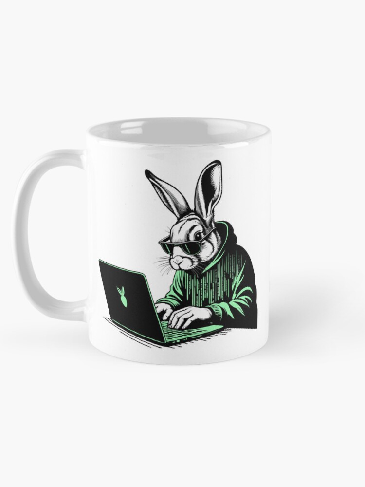 Thumbnail 5 of 6, Coffee Mug, Cool Hacker Rabbit designed and sold by Lydyb-creations.