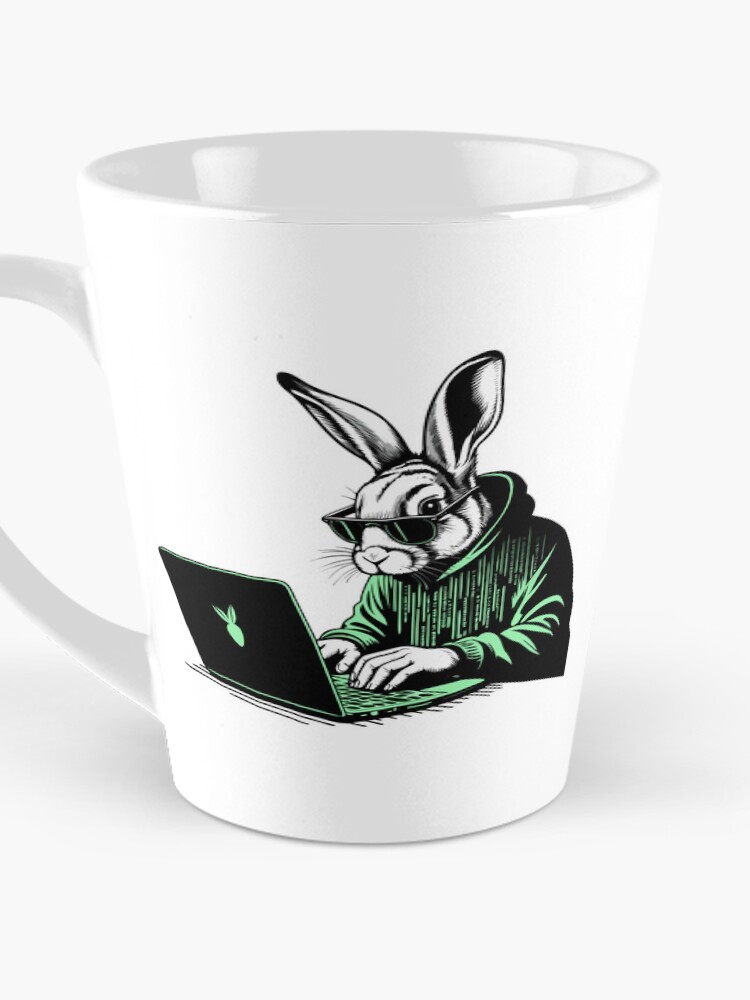 Thumbnail 3 of 4, Coffee Mug, Cool Hacker Rabbit designed and sold by Lydyb-creations.