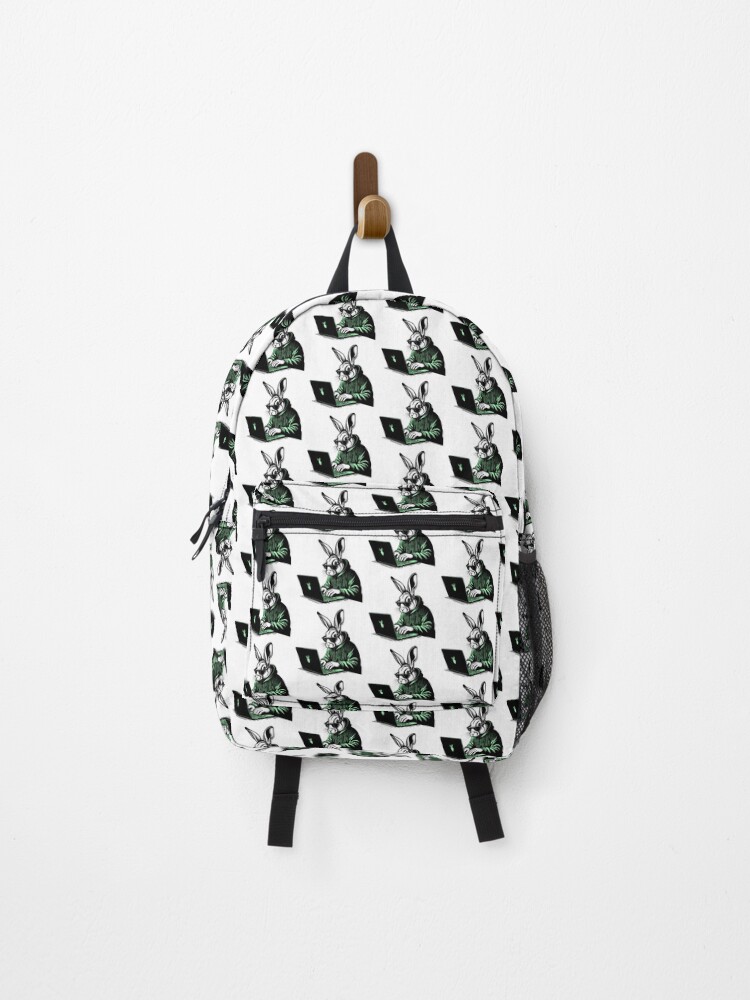 Thumbnail 1 of 3, Backpack, Cool Hacker Rabbit designed and sold by Lydyb-creations.