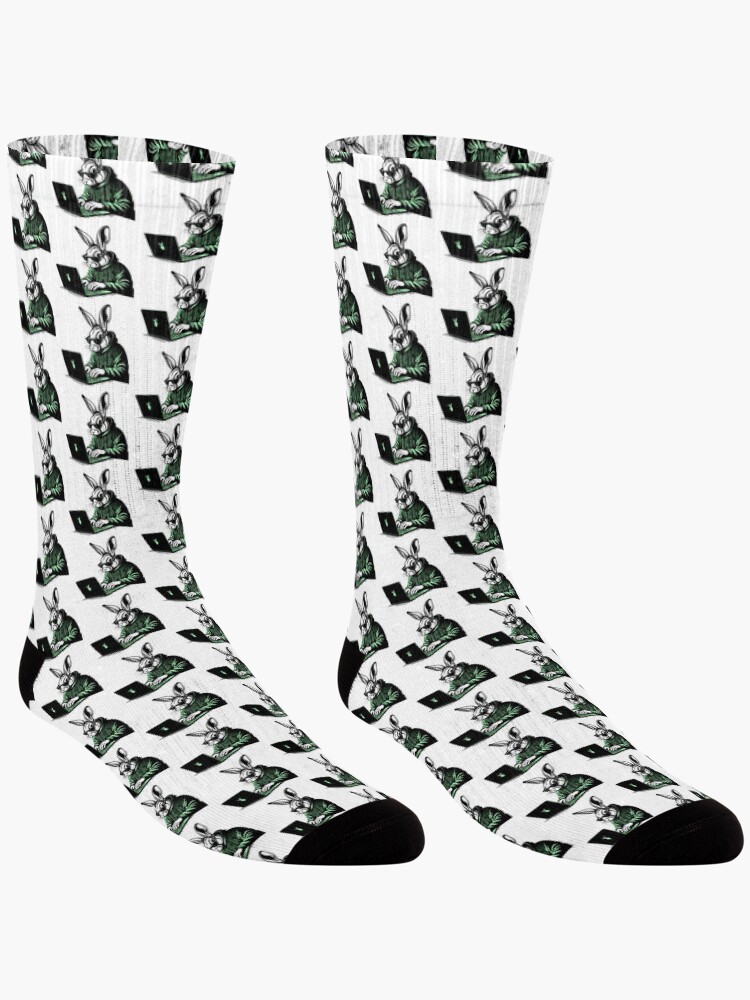 Thumbnail 3 of 5, Socks, Cool Hacker Rabbit designed and sold by Lydyb-creations.