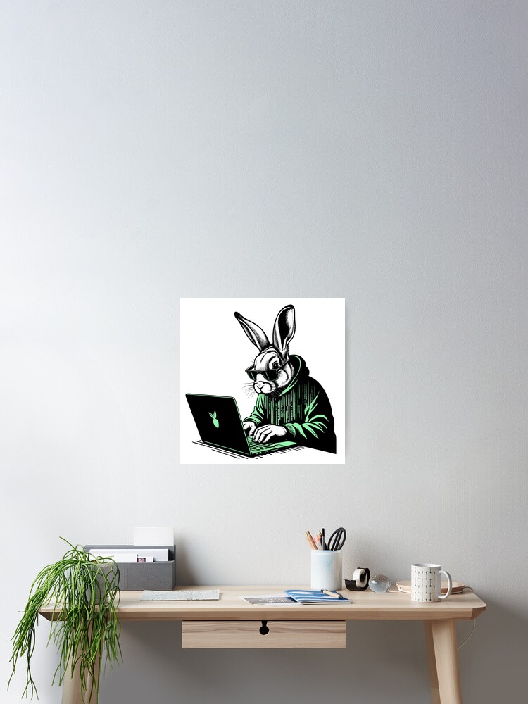 Thumbnail 2 of 3, Poster, Cool Hacker Rabbit designed and sold by Lydyb-creations.