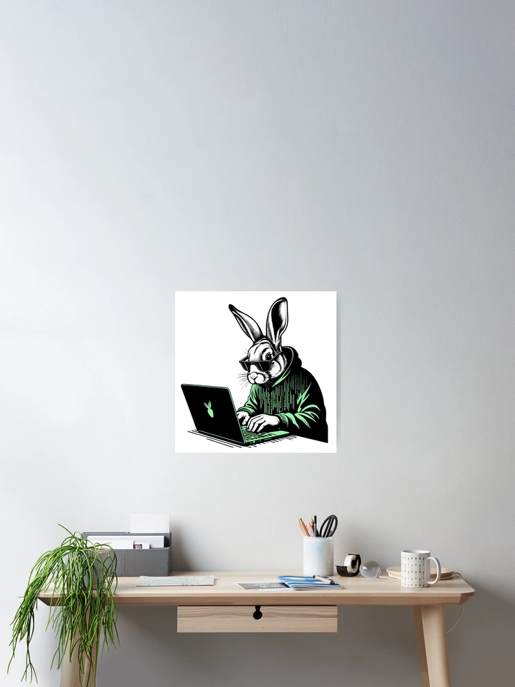 Thumbnail 2 of 3, Poster, Cool Hacker Rabbit designed and sold by Lydyb-creations.
