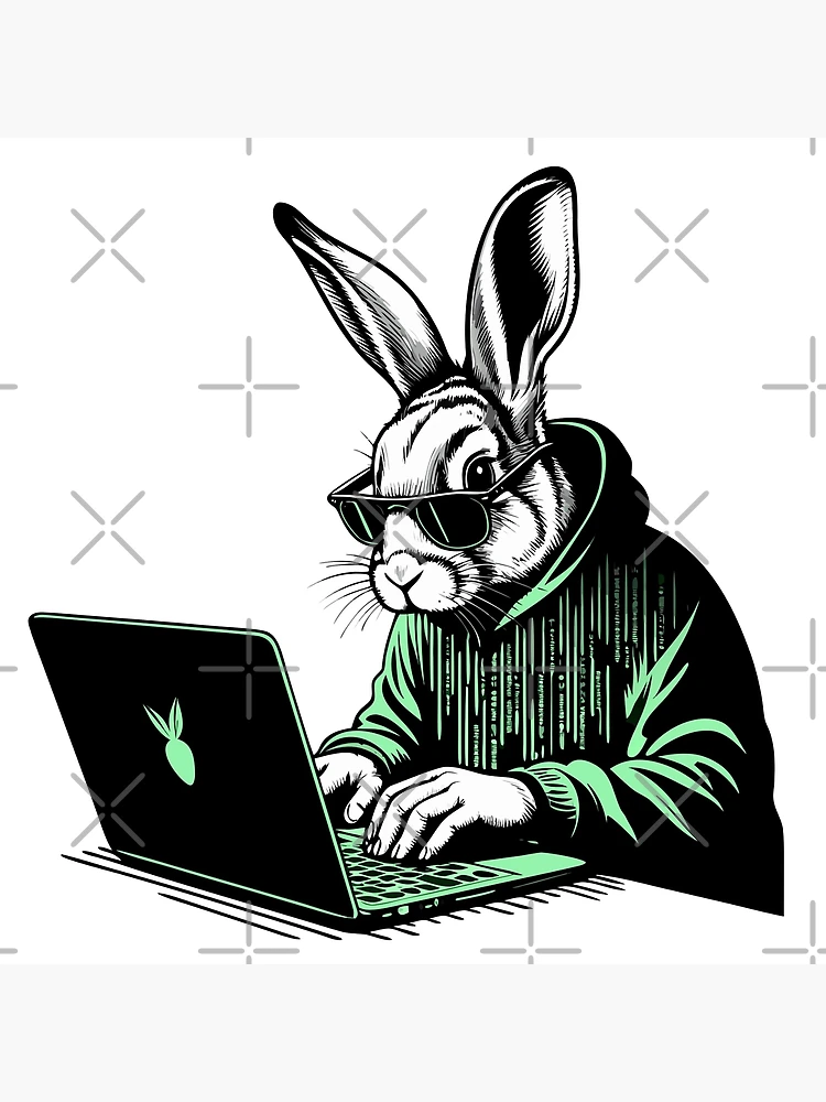 Thumbnail 3 of 3, Poster, Cool Hacker Rabbit designed and sold by Lydyb-creations.