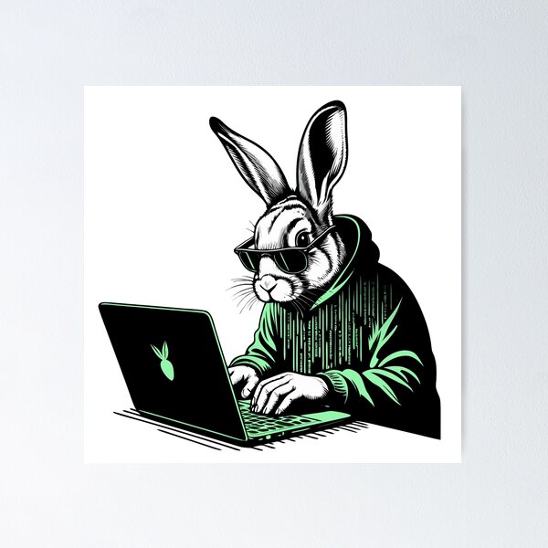 Item preview, Cool Hacker Rabbit designed and sold by Lydyb-creations.