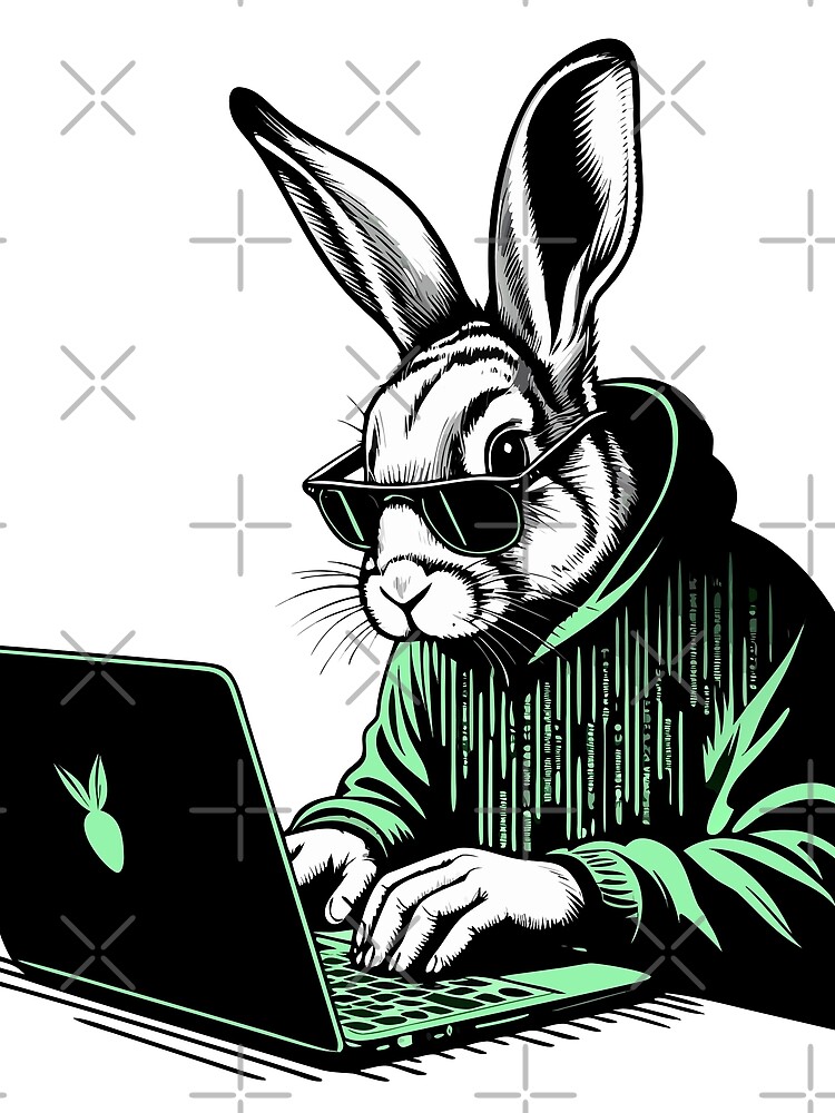 Thumbnail 3 of 3, Scarf, Cool Hacker Rabbit designed and sold by Lydyb-creations.