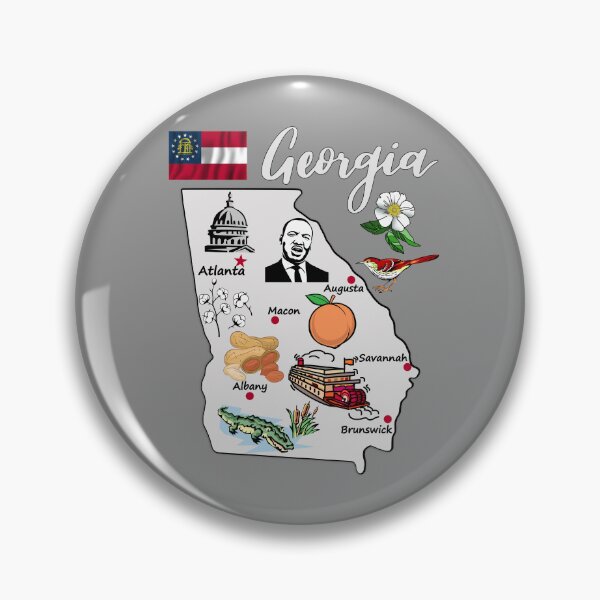 Item preview, All About Georgia! Iconic State Map,  Peaches, Atlanta & Southern Charm designed and sold by mashmosh.