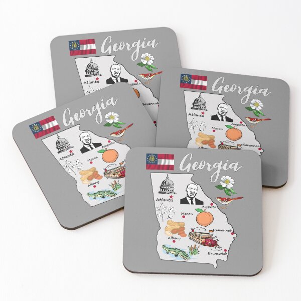 Item preview, All About Georgia! Iconic State Map,  Peaches, Atlanta & Southern Charm designed and sold by mashmosh.