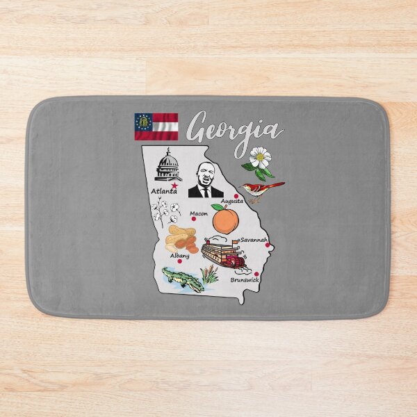 Item preview, All About Georgia! Iconic State Map,  Peaches, Atlanta & Southern Charm designed and sold by mashmosh.