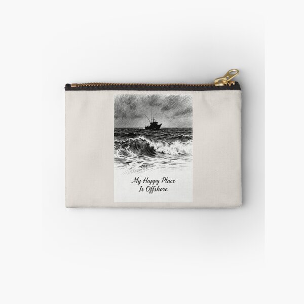 Item preview, My Happy Place Is Offshore – Deep Sea Fishing Boat Illustration designed and sold by EimSol.