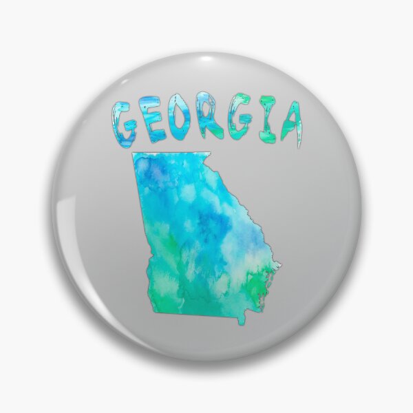 Item preview, Georgia Dream State: Vibrant Watercolor Map & Blue Splash Typography designed and sold by mashmosh.