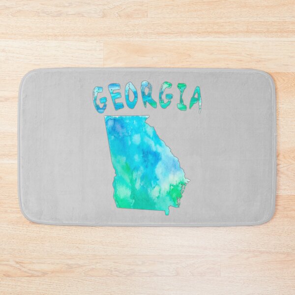 Item preview, Georgia Dream State: Vibrant Watercolor Map & Blue Splash Typography designed and sold by mashmosh.