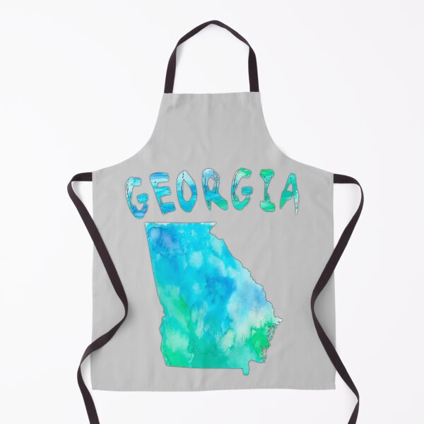 Item preview, Georgia Dream State: Vibrant Watercolor Map & Blue Splash Typography designed and sold by mashmosh.