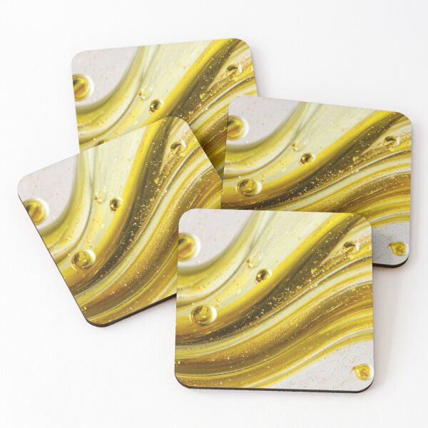 Item preview, Oil flows in golden waves on white designed and sold by anytka.