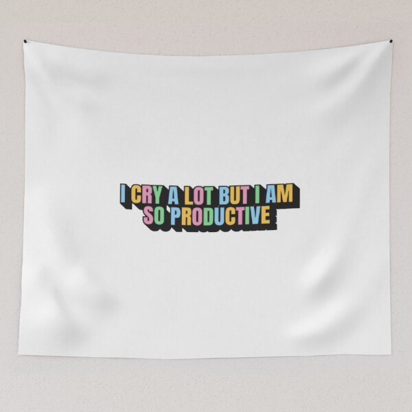 Item preview, I Cry A Lot But I Am So Productive – Pastel Block Letters designed and sold by creativerooney.