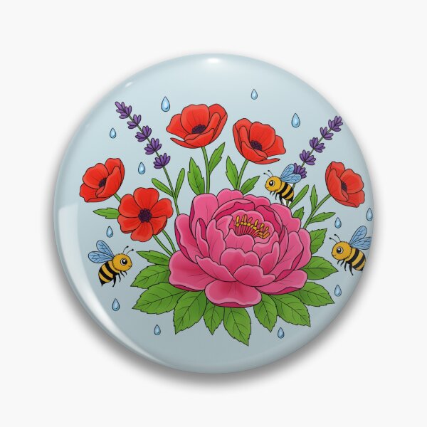 Item preview, Flowers with Bees – Bee & Flowers Illustration designed and sold by LMDIGITAL6.