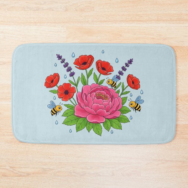 Item preview, Flowers with Bees – Bee & Flowers Illustration designed and sold by LMDIGITAL6.